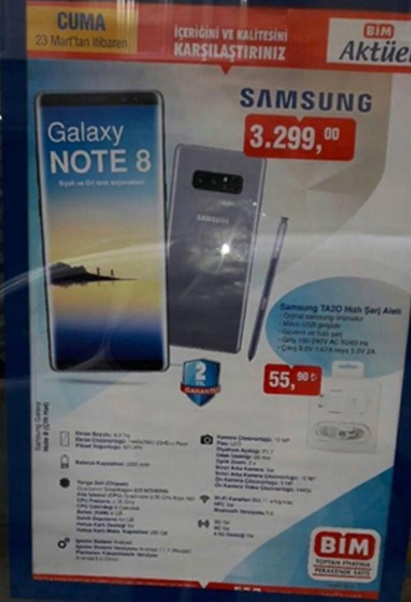 BİM Samsung Note 8i satacağı mağazaları açıkladı