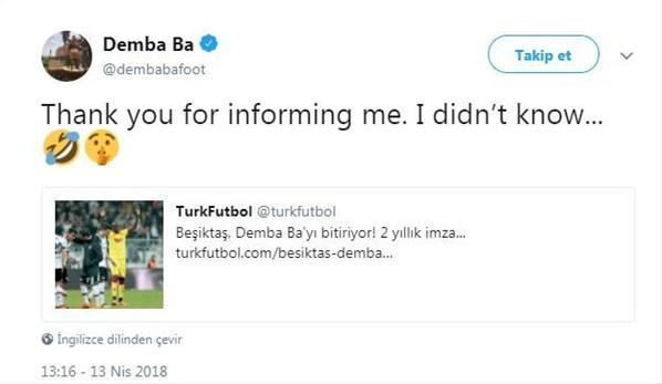 Demba Badan flaş Beşiktaş paylaşımı