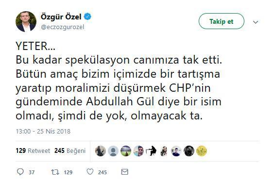 CHPdan Abdullah Gül açıklaması