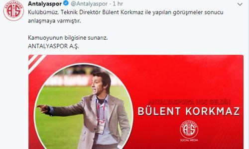 Bülent Korkmaz resmen Antalyasporda