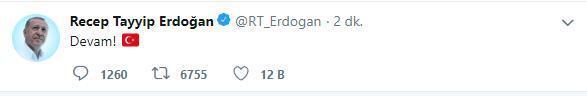 Erdoğan, seçim sonuçlarının ardından ilk tweetini paylaştı