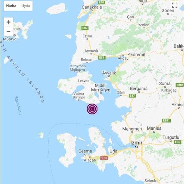 Ege Denizinde 4,2 büyüklüğünde deprem