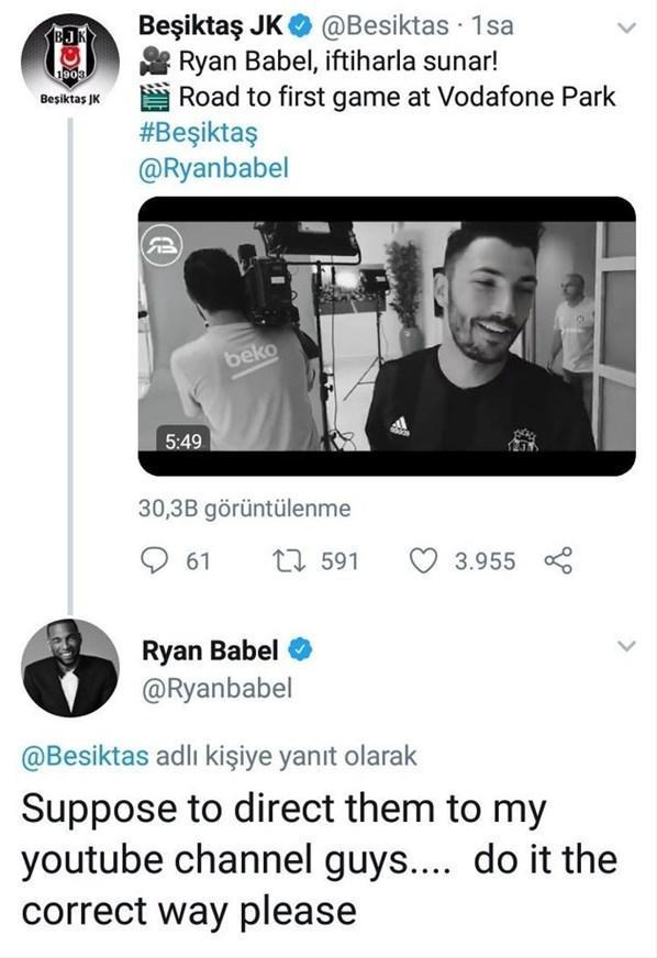 Ryan Babelden Beşiktaşa Youtube sitemi