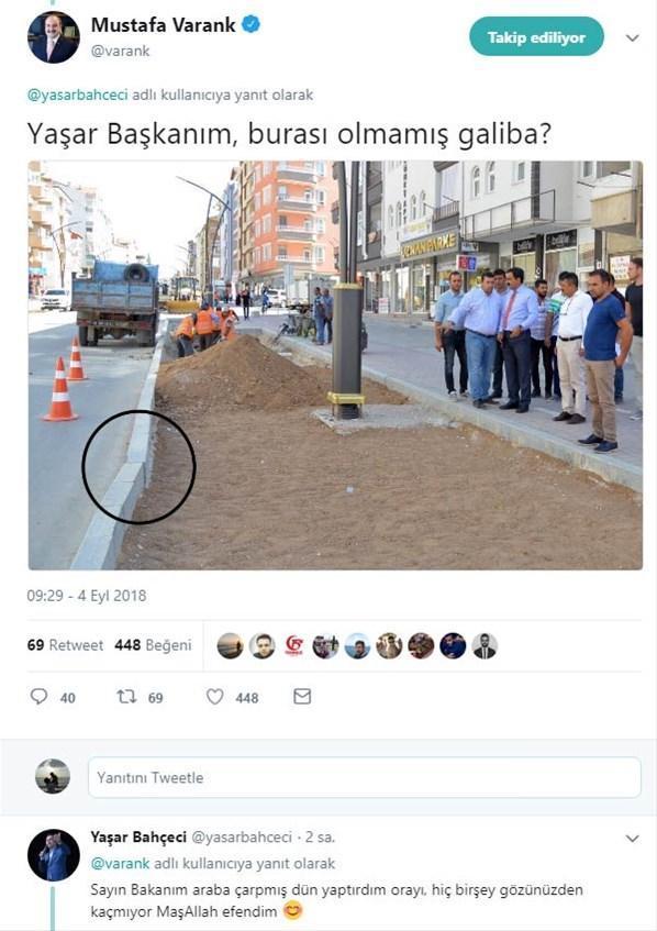 Mustafa Varank, belediye başkanını Twitterdan uyardı