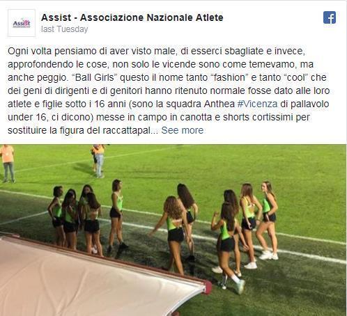 Vicenza, 15-16 yaşındaki voleybolcu kızları maçta kullandı