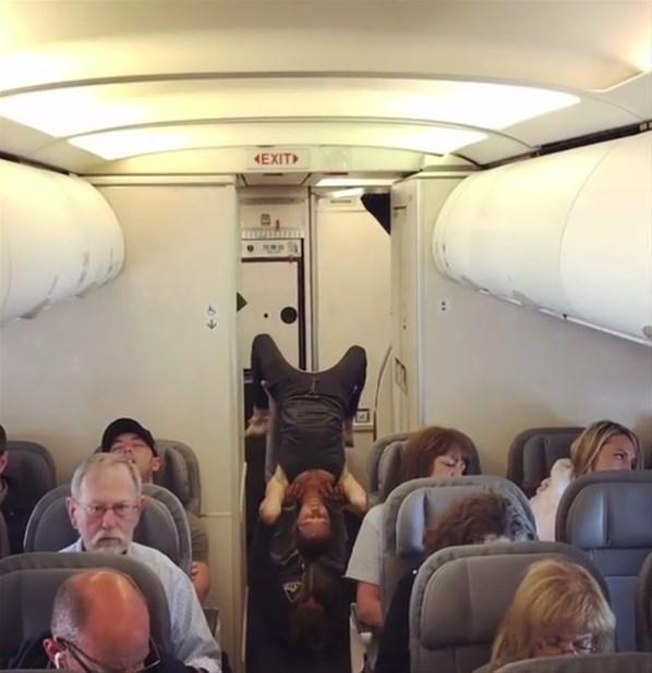 ABDde uçakta şoke eden görüntü