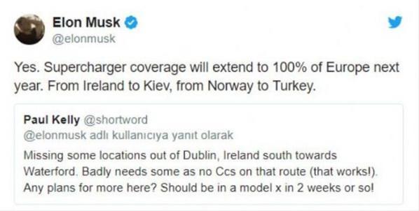 Teslanın şarj istasyonları Türkiye`ye geliyor