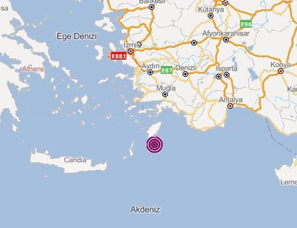 Akdenizde korkutan deprem