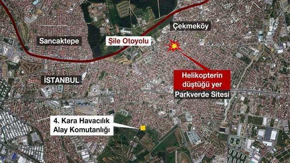İstanbulda askeri helikopter düştü 4 asker şehit oldu