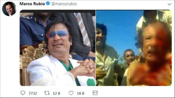 Maduroyu Kaddafi fotoğrafıyla tehdit etti
