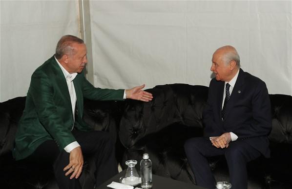 Erdoğan ve Bahçeli miting öncesi bir araya geldi