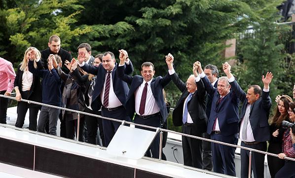 Kılıçdaroğlu, Yavaş ve İmamoğluyla birlikte partililere seslendi