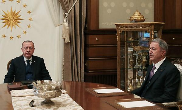 Cumhurbaşkanı Erdoğan, Akar ve Erbaşı kabul etti