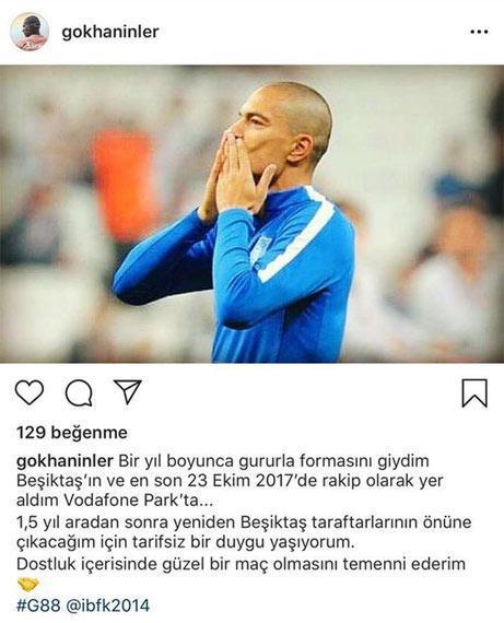 Gökhan İnlerden Beşiktaş paylaşımı