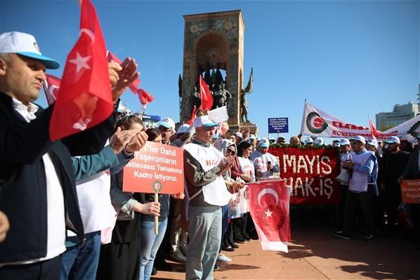 Taksimde 1 Mayıs İşçiler Kazancı Yokuşuna çelenk bıraktı