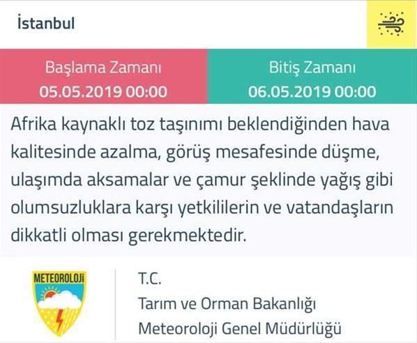 Meteorolojiden İstanbul için sarı kategoride uyarı