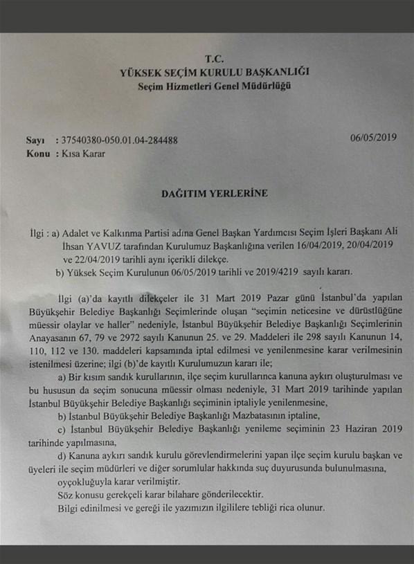 Son dakika: YSK, İstanbul seçimlerinin yenilenmesine karar verdi