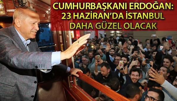 Cumhurbaşkanı Erdoğana Taksimde yoğun ilgi