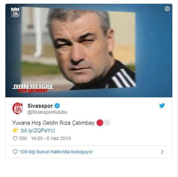 Sivasspor, Rıza Çalımbayı resmen açıkladı