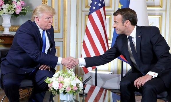 Trump - Macron zirvesine bu görüntü damga vurdu