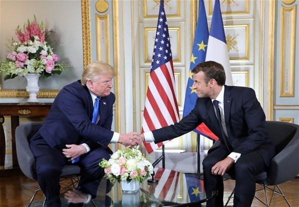 Trump - Macron zirvesine bu görüntü damga vurdu