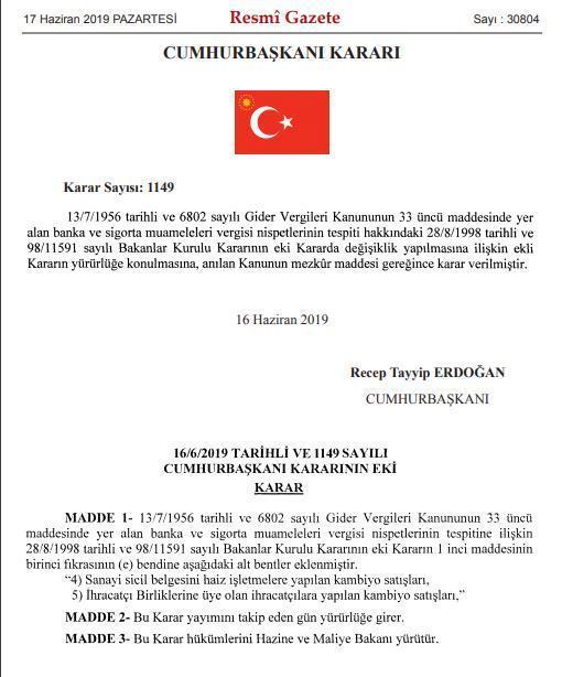 Cumhurbaşkanı Erdoğan müjdeyi vermişti Resmi Gazete’de yayımlandı