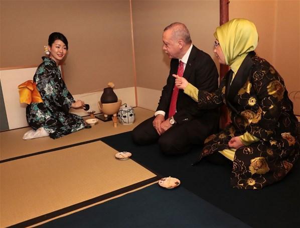 Cumhurbaşkanı Erdoğan, Japonyada çay  seremonisine katıldı