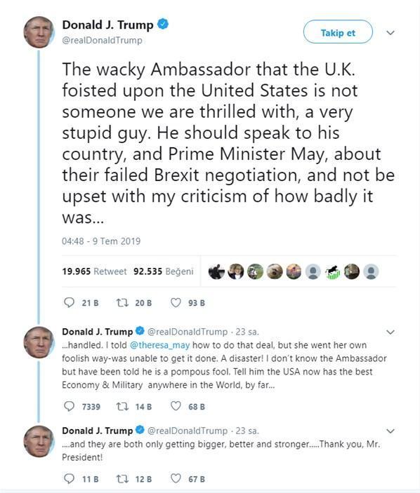 İngilterenin ABD Büyükelçisi istifa etti