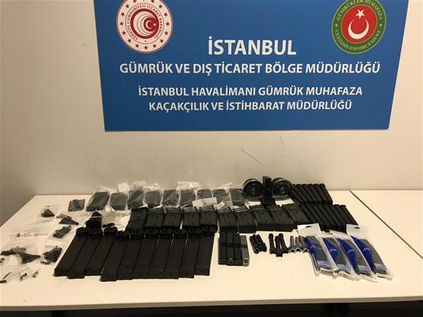 İstanbul Havalimanında çok sayıda silah parçası ele geçirildi