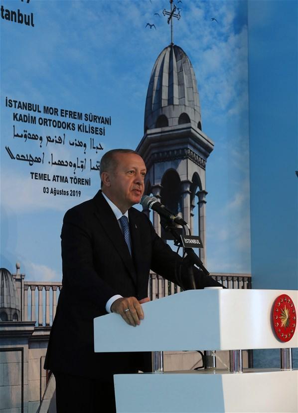 Cumhurbaşkanı Erdoğan Süryani Kilisesi temel atma töreninde konuştu