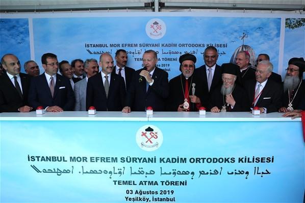 Cumhurbaşkanı Erdoğan Süryani Kilisesi temel atma töreninde konuştu