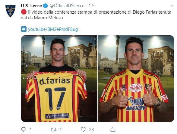 Lecce Diego Fariası transfer etti