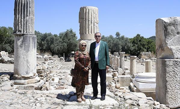 Cumhurbaşkanı Erdoğan Muğlada tarihi yerleri ziyaret etti