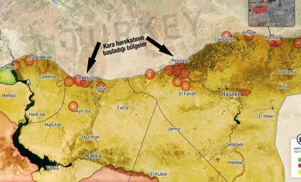 Suriye haritası: TSK’nın Suriye’de vurduğu yerler