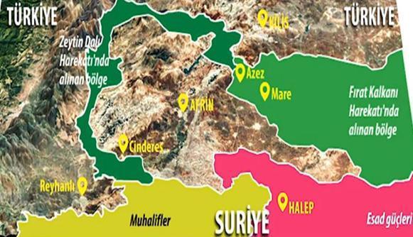 Suriye haritası: TSK’nın Suriye’de vurduğu yerler