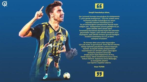 Ozan Tufandan Fenerbahçeye 3+1 yıllık imza