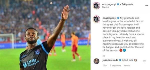 Trabzonspor, Onazinin sözleşmesini feshettiğini KAPa bildirdi