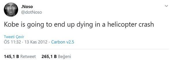 Kobe Bryantın ölümü sonrası çok konuşulan tweet