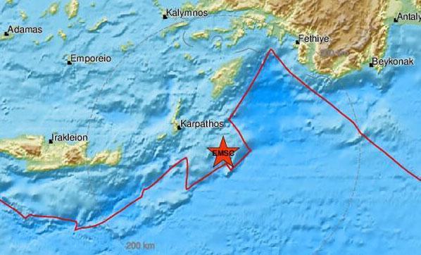 Akdenizde 5.8 büyüklüğünde deprem