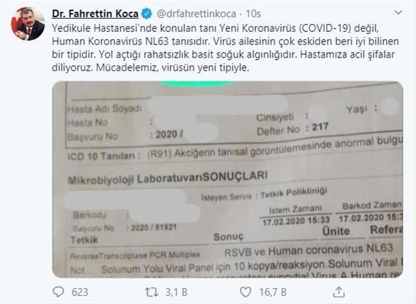 İstanbulda koronavirüs var iddialarına bakandan cevap