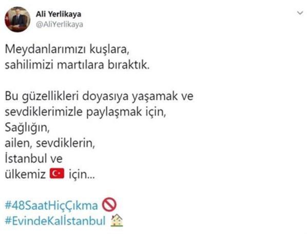 İstanbul Valisi Yerlikayadan 48 saat uyarısı