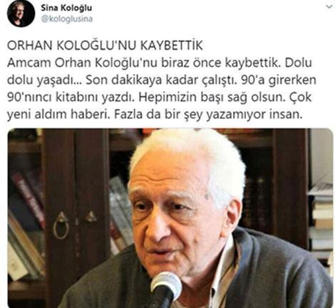 Orhan Koloğlu hayatını kaybetti