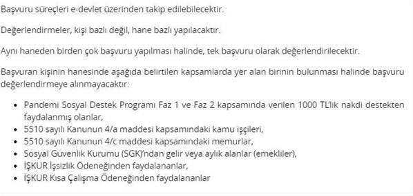 1000 lira yardım 3üncü faz başvuruları başladı, kimler başvurur, kimler başvuramaz