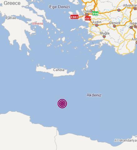 Akdenizde 4.7lik deprem Muğla açıklarında meydana geldi