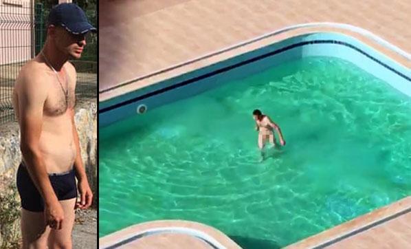 Alkollü Rus turist çırılçıplak havuza girdi