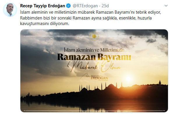 Cumhurbaşkanı Erdoğandan Bayram Mesajı