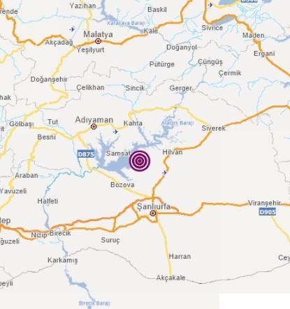 Şanlıurfada 4.1 büyüklüğünde deprem