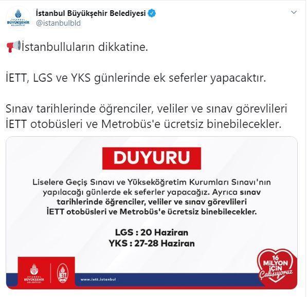 LGS günü ulaşım ücretsiz mi Sokağa çıkma yasağında otobüsler çalışıyor mu