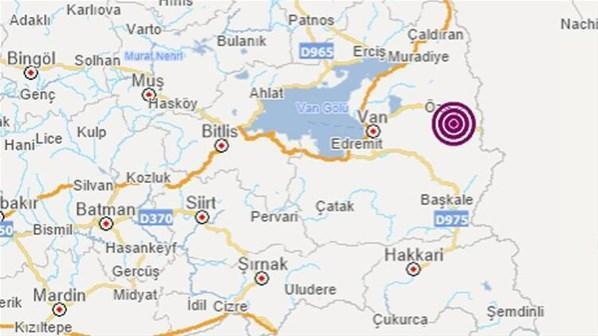 Van Özalpda deprem Vanda 5,4 büyüklüğünde deprem meydana geldi