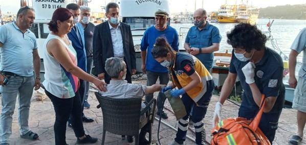 Sinopta denize düşen kişiyi Vali Karaömeroğlu ve vatandaşlar  kurtardı